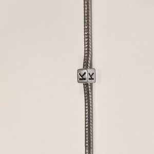 Silver K Spacer Charm‎ for Pandora Style Bracelet